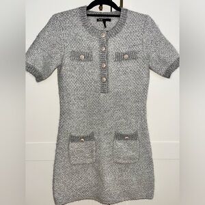 Maje Lurex Sweater Dress